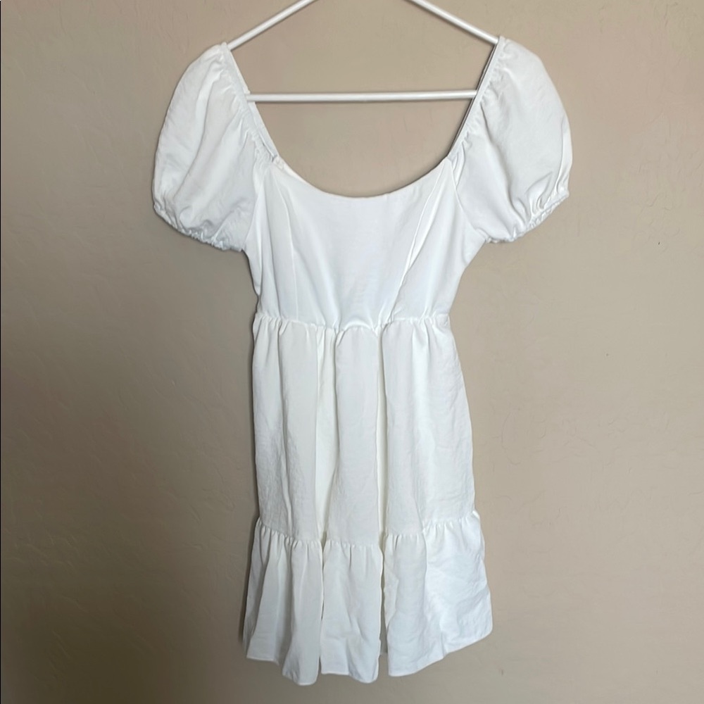 Altard State Mckenzie Mini White Puff Sleeve Dress